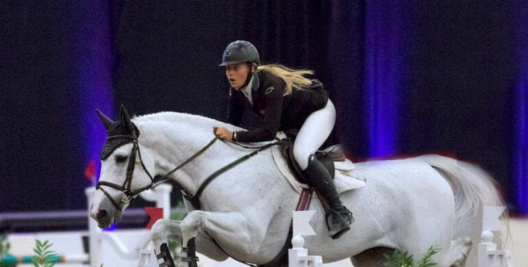 Vanderveen verifies a victory in the $50,000 FEI 1.50m Las Vegas National Welcome Speed Classic