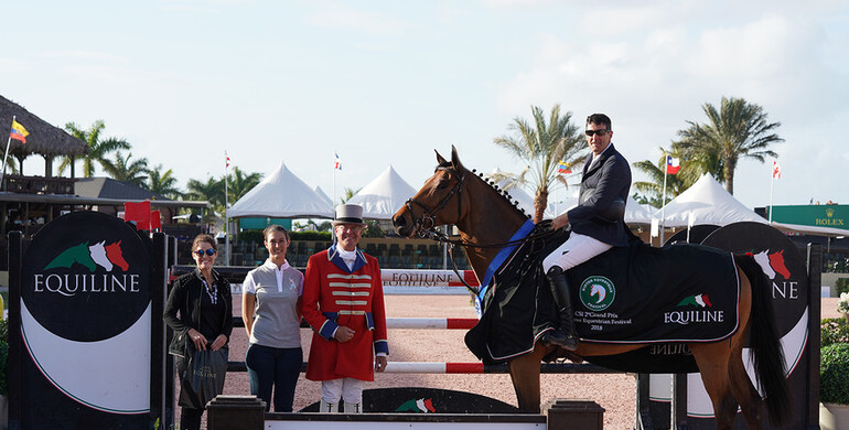 Paul O’Shea and Imerald van’t Voorhof win $50,000 Equiline Grand Prix CSI2* at WEF 2018