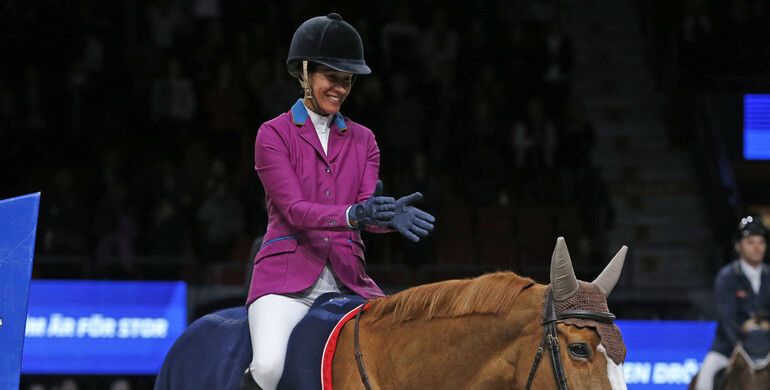 Luciana Diniz rushes to victory in Friday's main class in Gothenburg