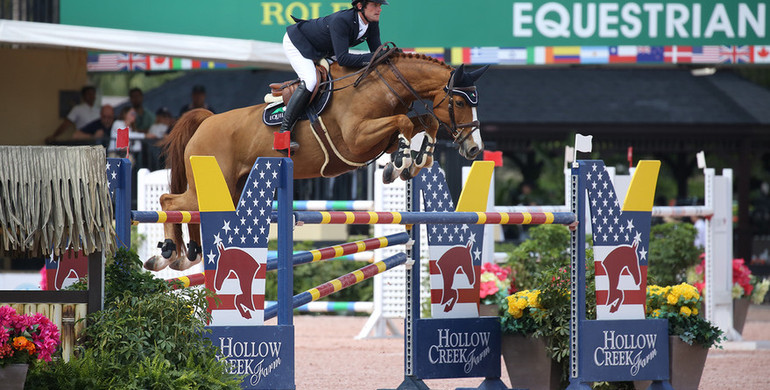Kenny and new mount Babalou 41 capture Hollow Creek Farm 1.50m National Grand Prix at WEF