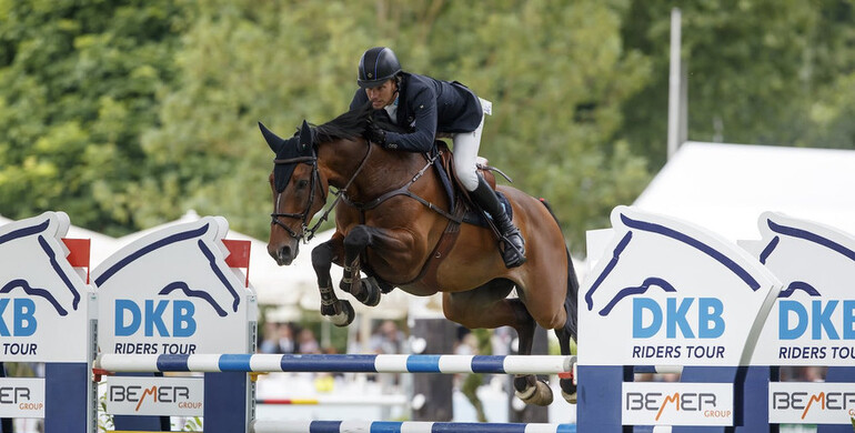 Douglas Lindelöw wins Sunday's qualification for the DKB-Riders Tour Grand Prix in Wiesbaden