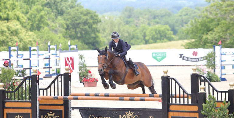 Brianne Goutal-Marteau and Fineman blaze to victory in Upperville Speed Stakes