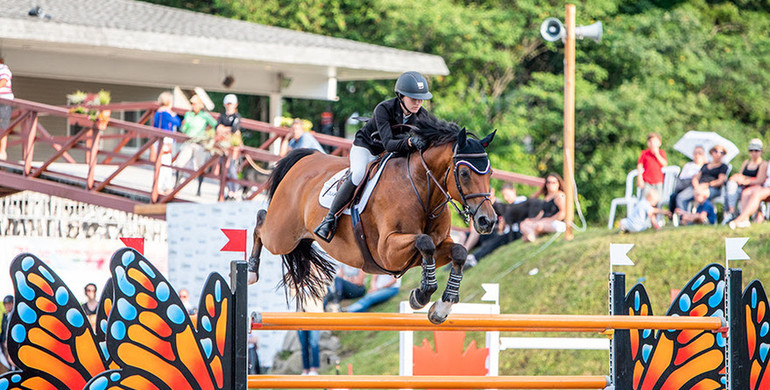 Lucy Deslauriers & Hester finish ahead of Mario Deslauriers & Bardolina 2 at the International Bromont