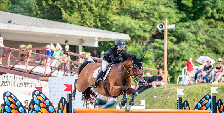 Lucy Deslauriers & Hester finish ahead of Mario Deslauriers & Bardolina 2 at the International Bromont