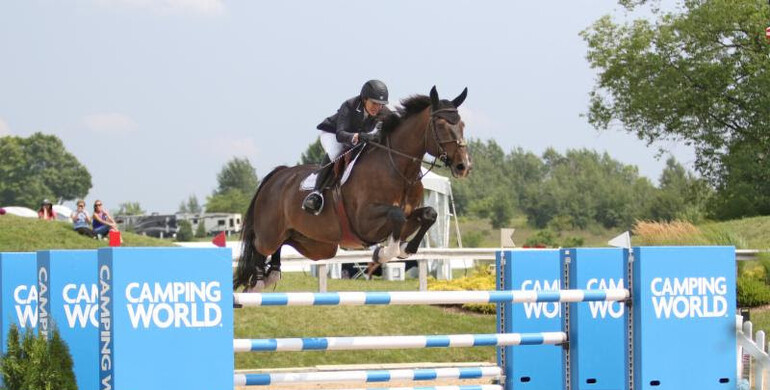 Margie Engle and Dicas continue winning ways at Great Lakes Equestrian Festival with Grand Traverse Grand Prix victory