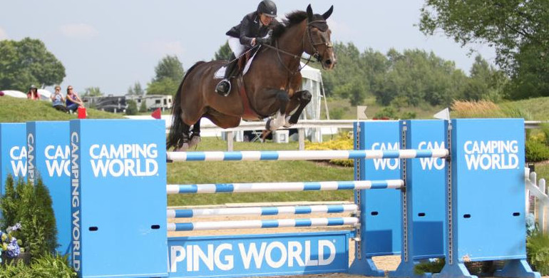 Margie Engle and Dicas continue winning ways at Great Lakes Equestrian Festival with Grand Traverse Grand Prix victory