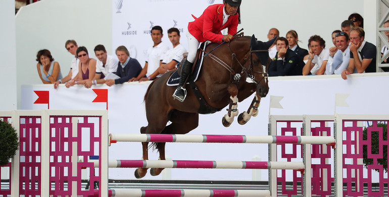 Carlos Lopez with Friday's biggest win at Jumping International de Valence