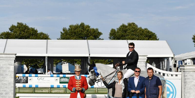 Ireland’s Shane Sweetnam takes the Douglas Elliman Grand Prix qualifier