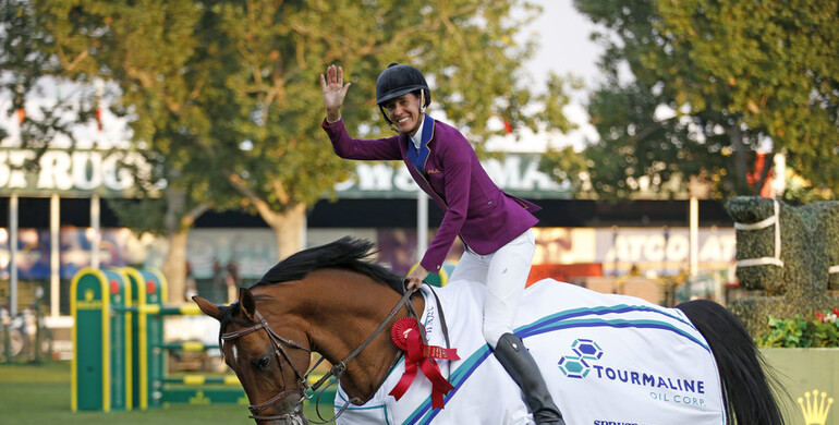 Luciana Diniz wins the Tourmaline Oil Cup at Spruce Meadows