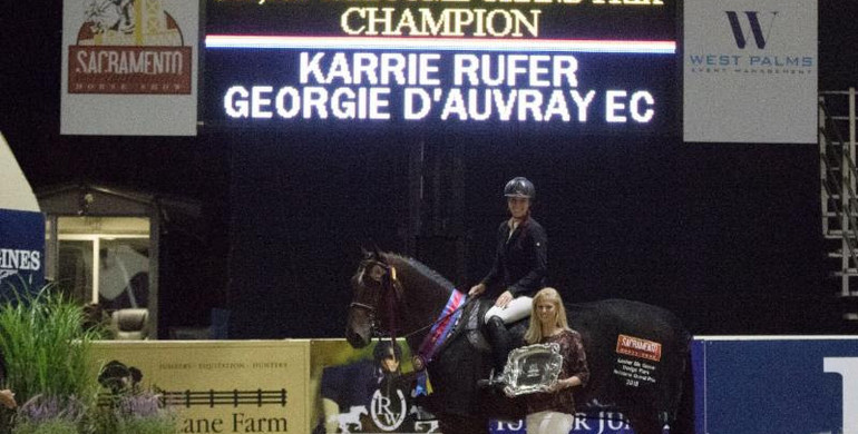 Karrie Rufer and Georgie D'Auvray EC take the blue at Sacramento International $40,000 FEI Welcome Grand Prix sponsored by Lasher's Elk Grove Dodge Ram