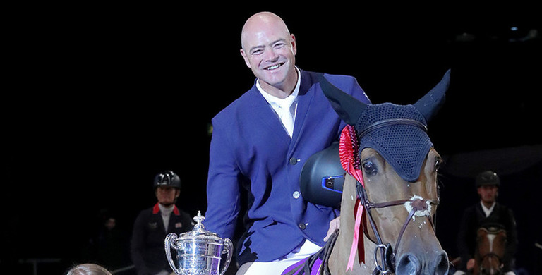 Francois Mathy Jr takes the Grandstand Welcome Stakes at HOYS