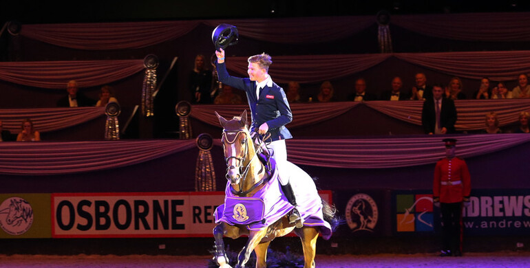 Harry Charles takes his claim on the NAEC Stoneleigh Stakes at HOYS