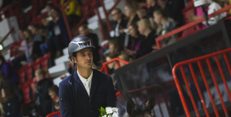 Steve Guerdat with Friday's biggest win at Helsinki International Horse Show