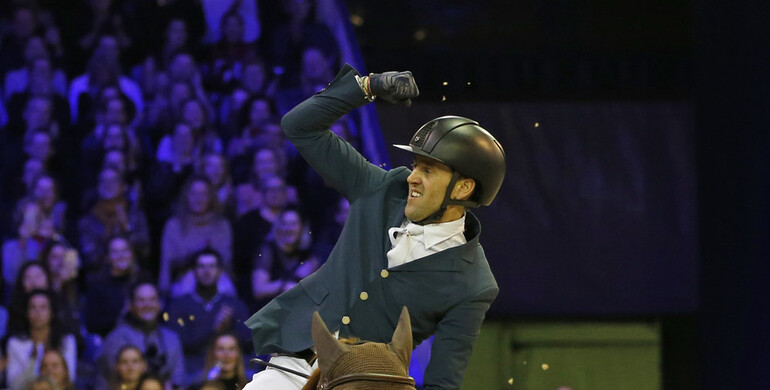 Simon Delestre and Hermés Ryan race to the win in the Anemone Horse Trucks Grand Prix of Amsterdam
