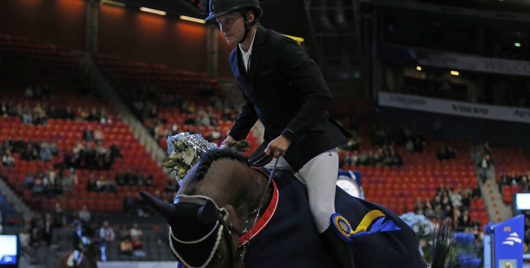 Johan-Sebastian Gulliksen on top in Friday’s 1,50m class in Gothenburg