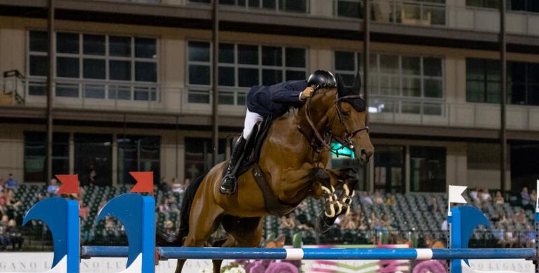 Santiago Lambre and Cetano Van Aspergem Z gallop to victory in the $72,000 CaptiveOne Advisors Grand Prix CSI3* at Tryon International Equestrian Center