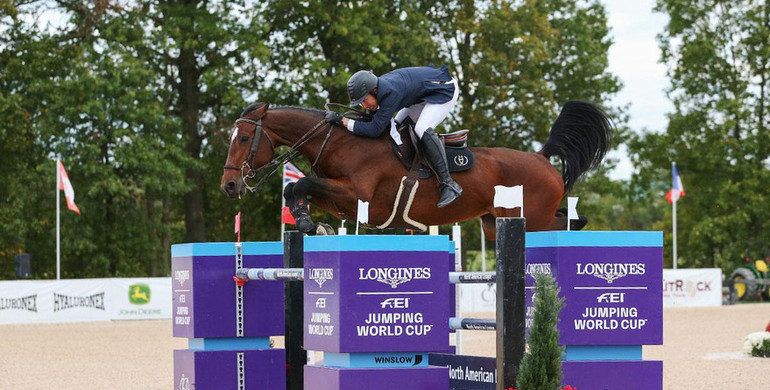 Andy Kocher flies to the win in the 1.50m Welcome class at Split Rock Jumping Tour