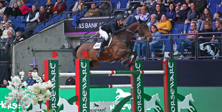 Holly Smith and Denver win 1.50m sponsored by Horseware Ireland at Liverpool International Horse Show