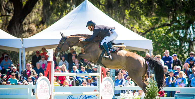 Andre Thieme wins the $36,600 Live Oak International CSI3* Longines world ranking class