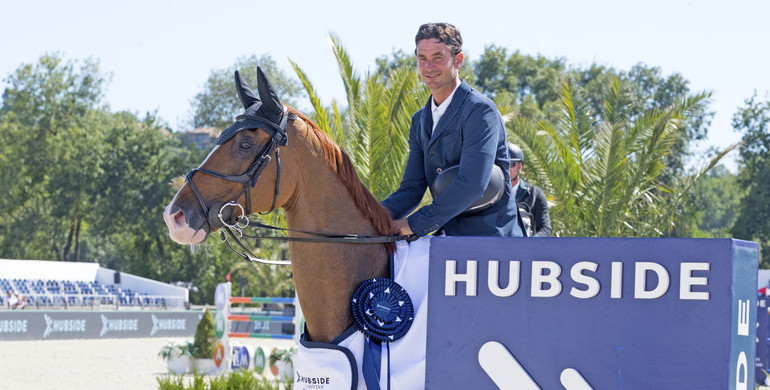 World no.one Steve Guerdat and Victorio des Frotards win the CSI5* Grand Prix at Hubside Jumping