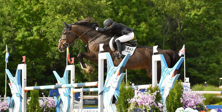 Margie Engle and Dicas are unequalled to win $137,000 Four G Surfaces Grand Prix CSI3* at Great Lakes Equestrian Festival
