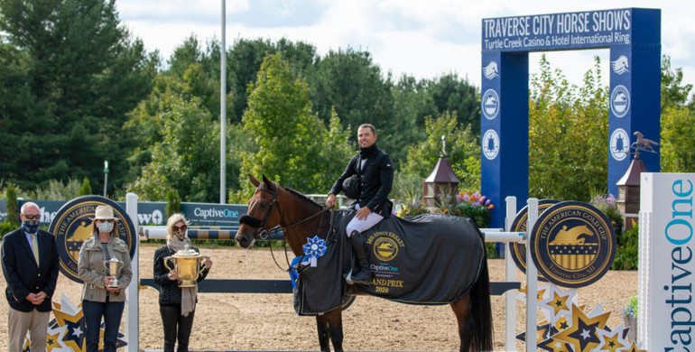 Kent Farrington and Gazelle hoist the trophy again in $213,300 American Gold Cup Grand Prix CSI4*, presented by CaptiveOne Advisors