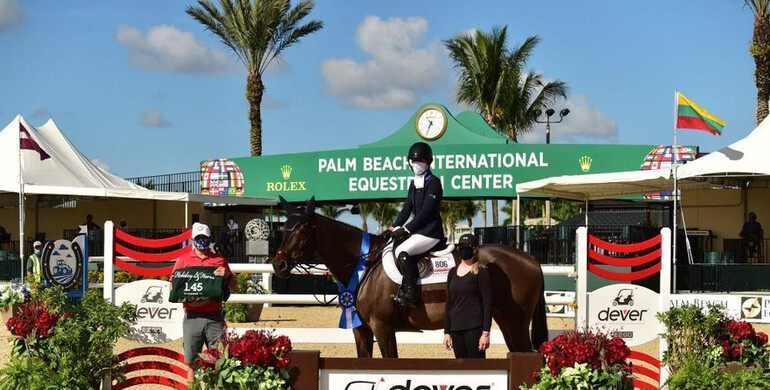 Sydney Shulman gallops Ardente Printaniere to victory in $37,000 Dever Golf Cars 1.45m speed CSI4*