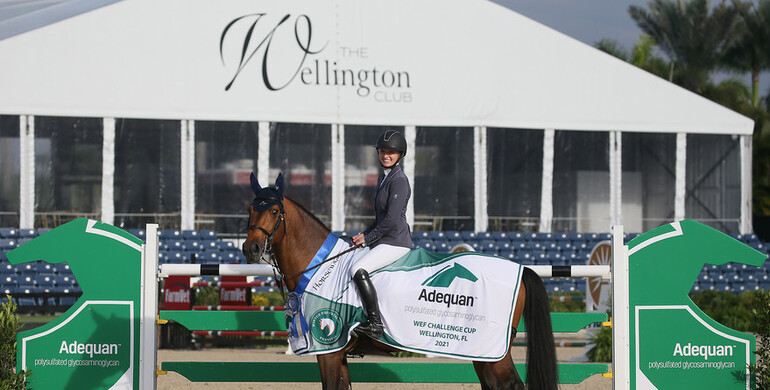 Lillie Keenan and Agana Van Het Gerendal Z soar to the top in the $37,000 Adequan® WEF Challenge Cup round 1