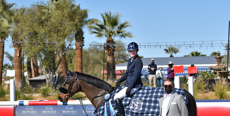 A picturesque win for Count Me In and Beth Underhill in the FEI $36,600 1.45m at Desert International Horse Park