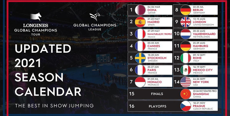 Updated Global Champions calendar for 2021 announced