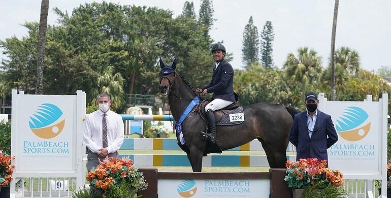 Easy like Sunday morning for Santiago Lambre, winning the $137,000 Palm Beach County Sports Commission Grand Prix CSI3* on Easy Girl