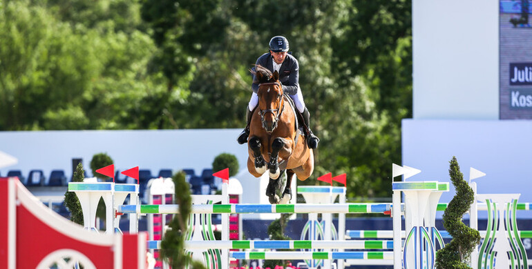 Julien Epaillard and Kosmo Van Hof Ter Boone win Friday’s CSI5* 1.55m at Hubside Jumping
