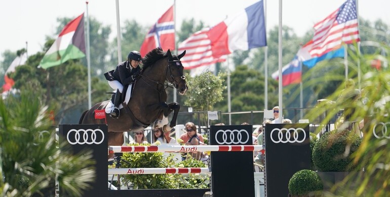 Margie Goldstein-Engle wins Friday's CSI3* 1.45m Grand Prix qualifier at Knokke Hippique