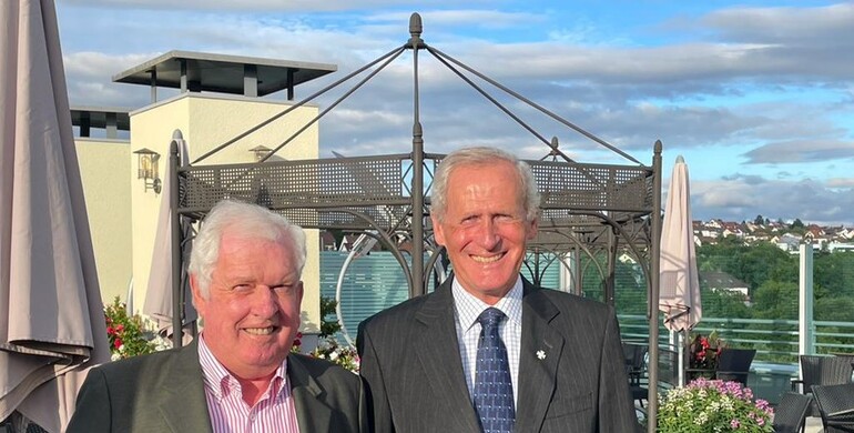 John Roche awarded with the German Reiterkreuz in silver by the German Equestrian Federation