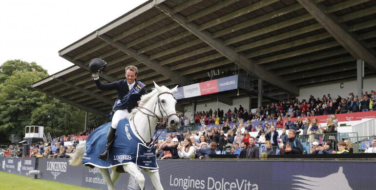 Smolders celebrates second Longines Global Champions Tour Grand Prix of Hamburg win after delivering the only clear round