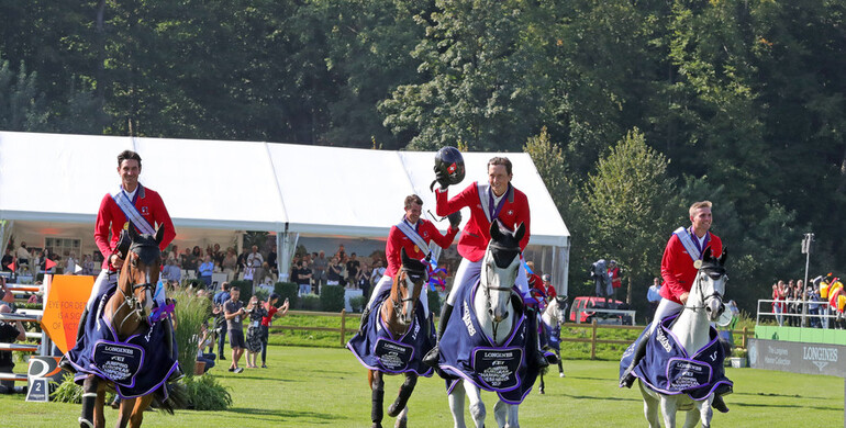 Four friends fight their way to gold for Switzerland at the Longines FEI European Championships 2021