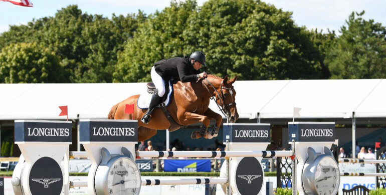 Nicky Galligan rides to top honors in the $75,000 Hampton Classic Grand Prix qualifier presented by Longines