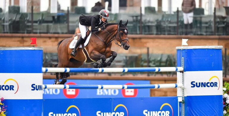 Tiffany Foster and Brighton win the Suncor Winning Round on day three of the Spruce Meadows 'Masters'