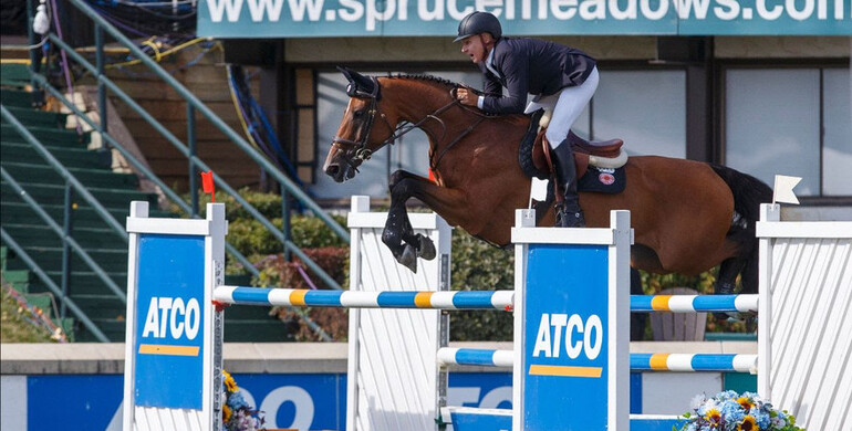 Mario Deslauriers and Bardolina 2 win the ATCO Queen Elizabeth II Cup at Spruce Meadows