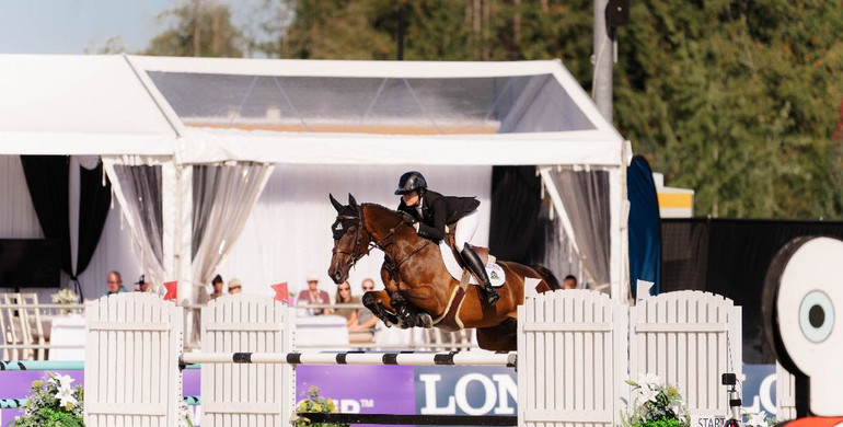 Tiffany Foster and Galino lead wire to wire in $15,000 CSI4*-W Winning Round 1.45m