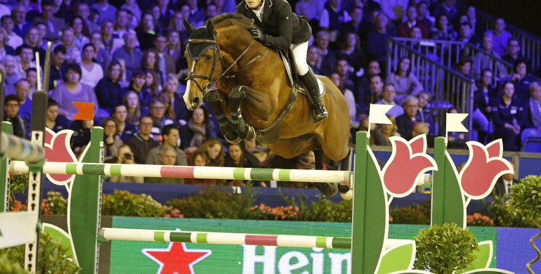 Willem Greve gives his all to win the Grand Prix at Jumping Amsterdam