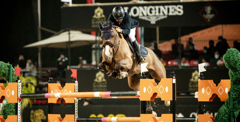 Wilm Vermeir wins Friday's feature class at CSI4*-W Al Shira'aa International Horse Show