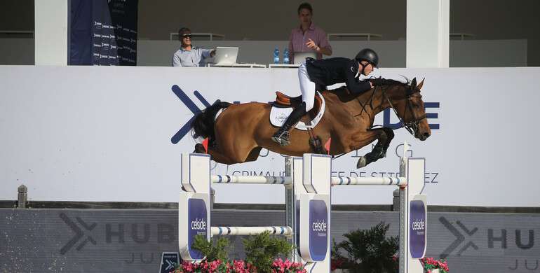 Harry Charles and Stardust with Thursday's biggest win at Hubside Jumping