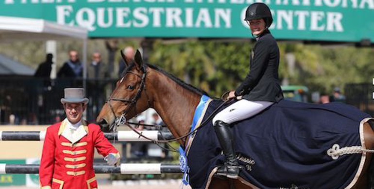Jessica Springsteen and Davendy S victorious in Spy Coast Farm speed at 2015 WEF