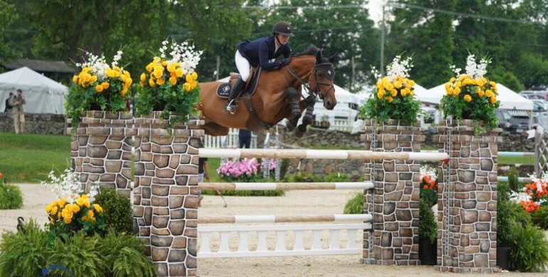 Cathleen Driscoll rockets to first place in the Turnham Green $37,000 FEI 4* Upperville Speed Stakes
