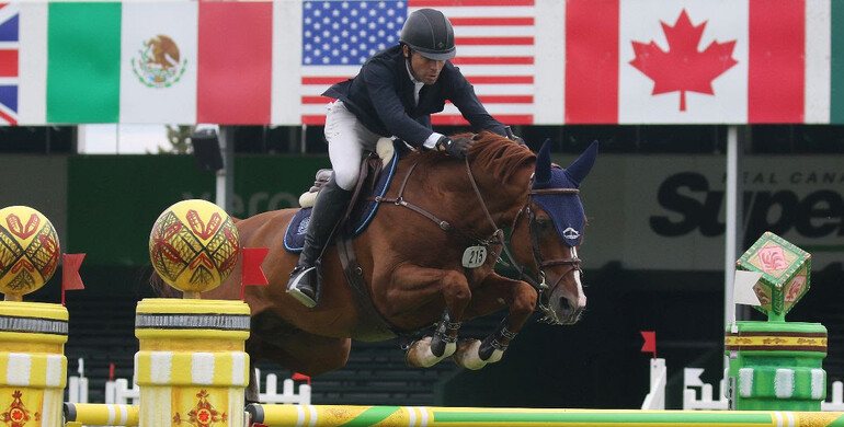 Conor Swail wins the CSI5* 1.50m Bantrel Cup at Spruce Meadows