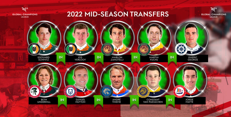 World number one & World Cup winner Martin Fuchs, European Champion André Thieme and Pan American Games winner Marlon Zanotelli join GCL in mid-season transfers