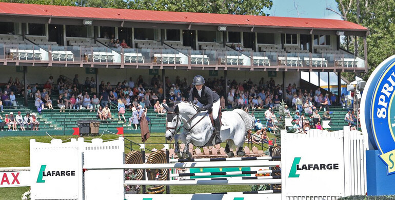 Charlise Casas wins the Lafarge CSI2* Grand Prix at Spruce Meadows