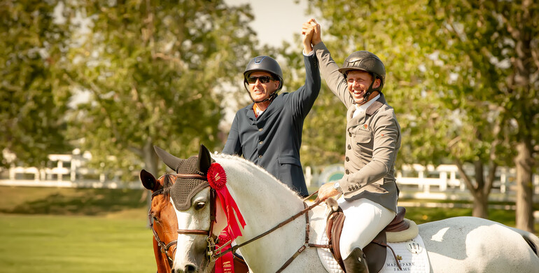 Paul O'Shea & Matthew Sampson share the win in the CSI5* Friends of the Meadows Grand Prix, presented by Rolex