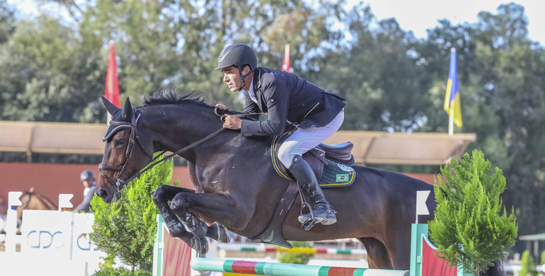 Francisco Jose Mesquita Musa and Catch Me Marathon win the CSIO4*-W 1.45m Prix Wilaya Region Rabat Sale Kenitra in Rabat